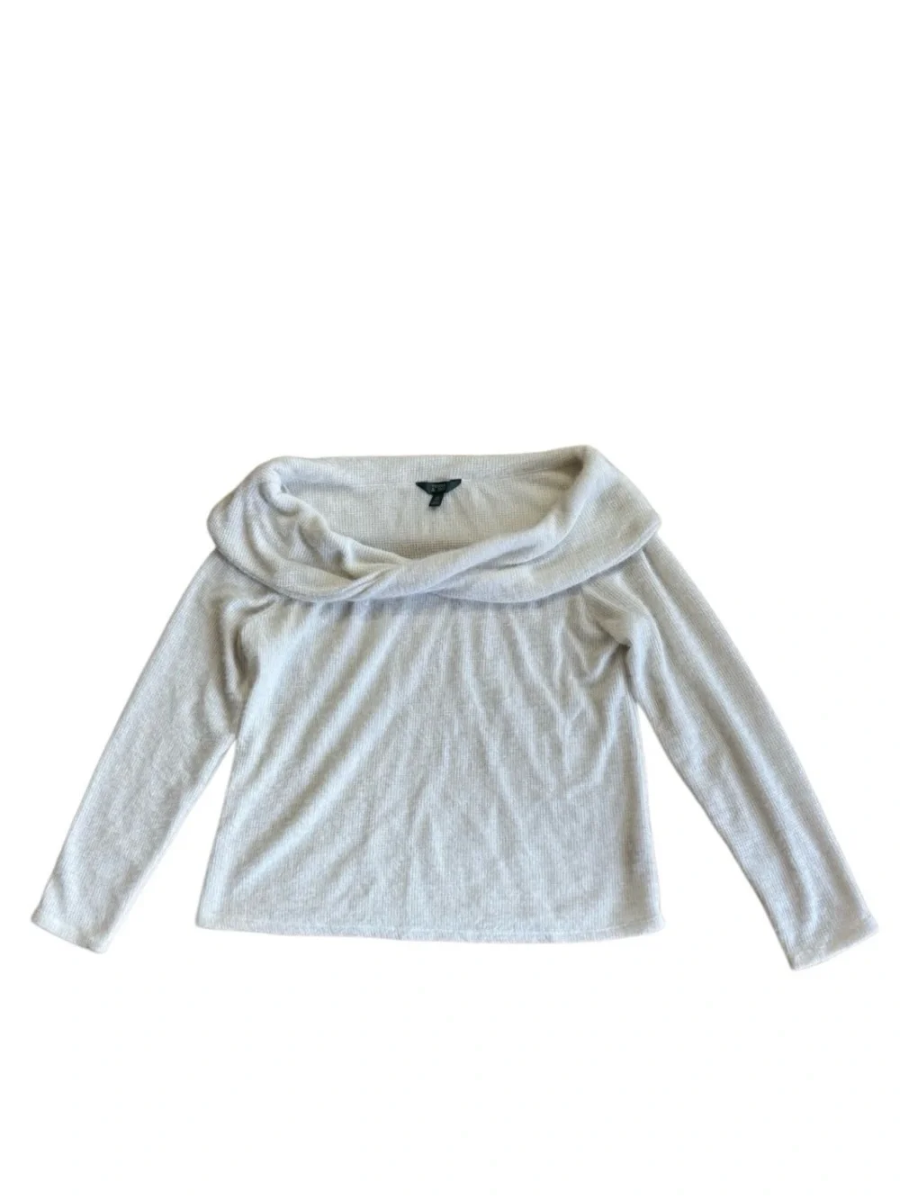Terra & Sky Women's Ivory Cowl Twist Neck Sweater Size 0X (14W)